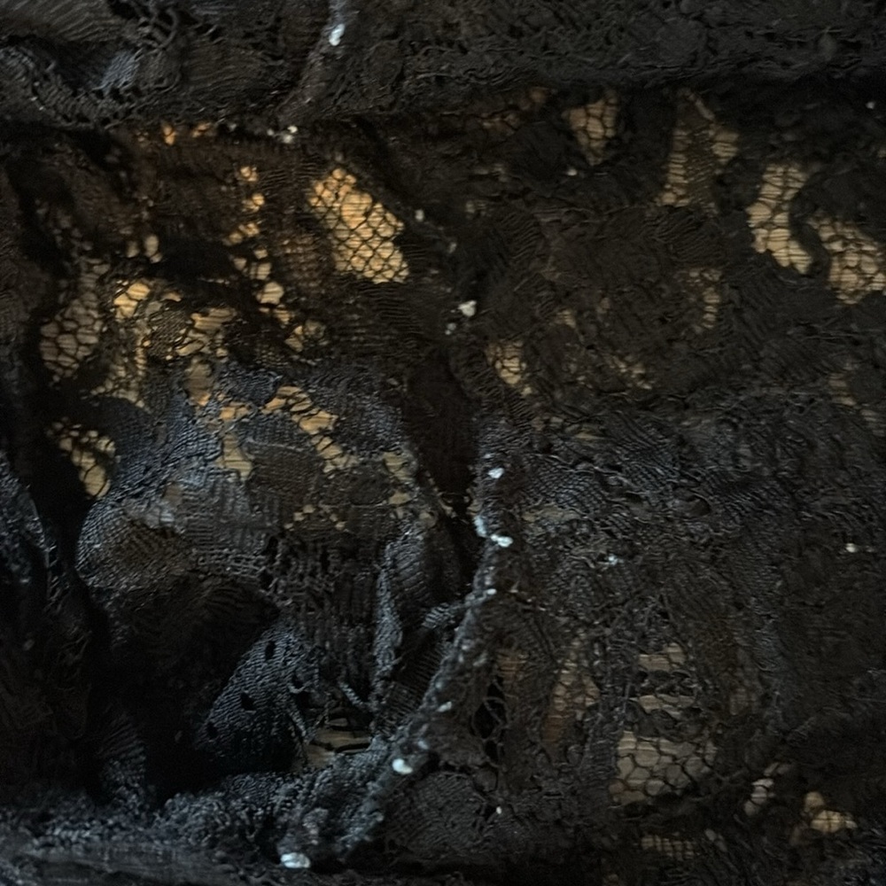 ZARA Floral Lace Black Short Sleeve Top - Picture 15 of 16